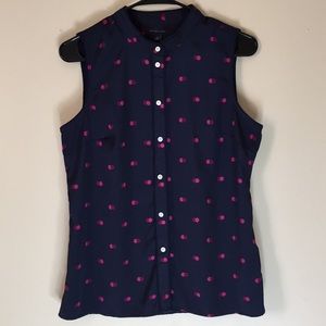 Tommy Hilfiger navy blue blouse size M